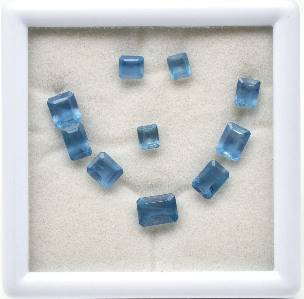 Natural Blue Aquamarine Octagon Cut 10 Pc 10.04 Ct Loose Gemstone Designing Set