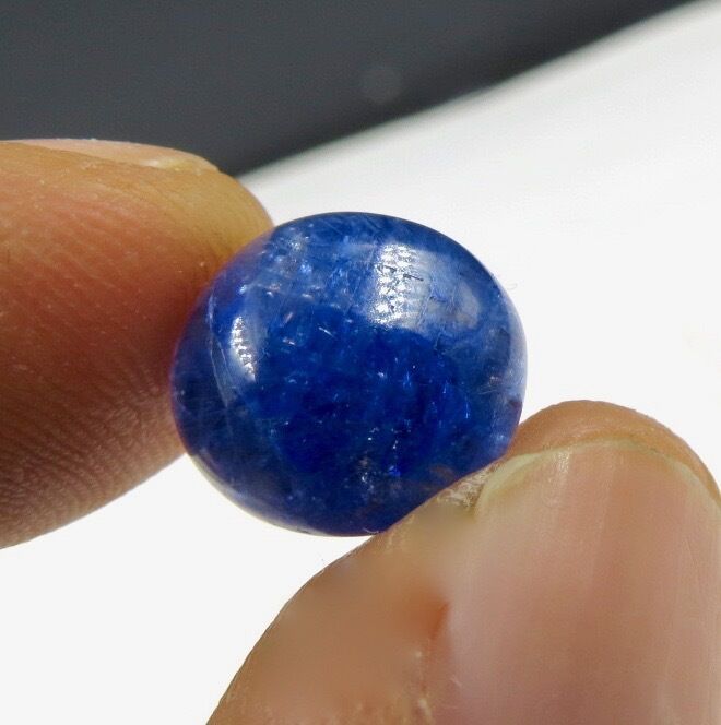 NATURAL UNHEATED BLUE SAPPHIRE CABOCHON ROUND 11.62 CTS GEMSTONE FOR DESIGNING 