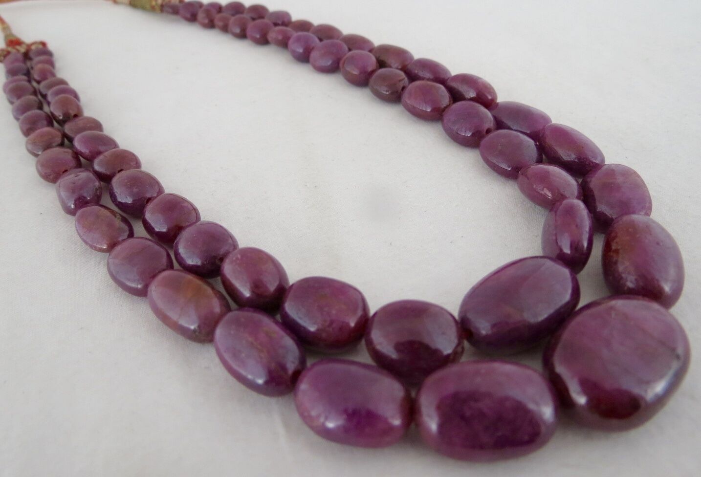  22 MM BIG NATURAL UNTREATED RUBY BEADS CABOCHON 2 L 720 CTS PRECIOUS NECKLACE