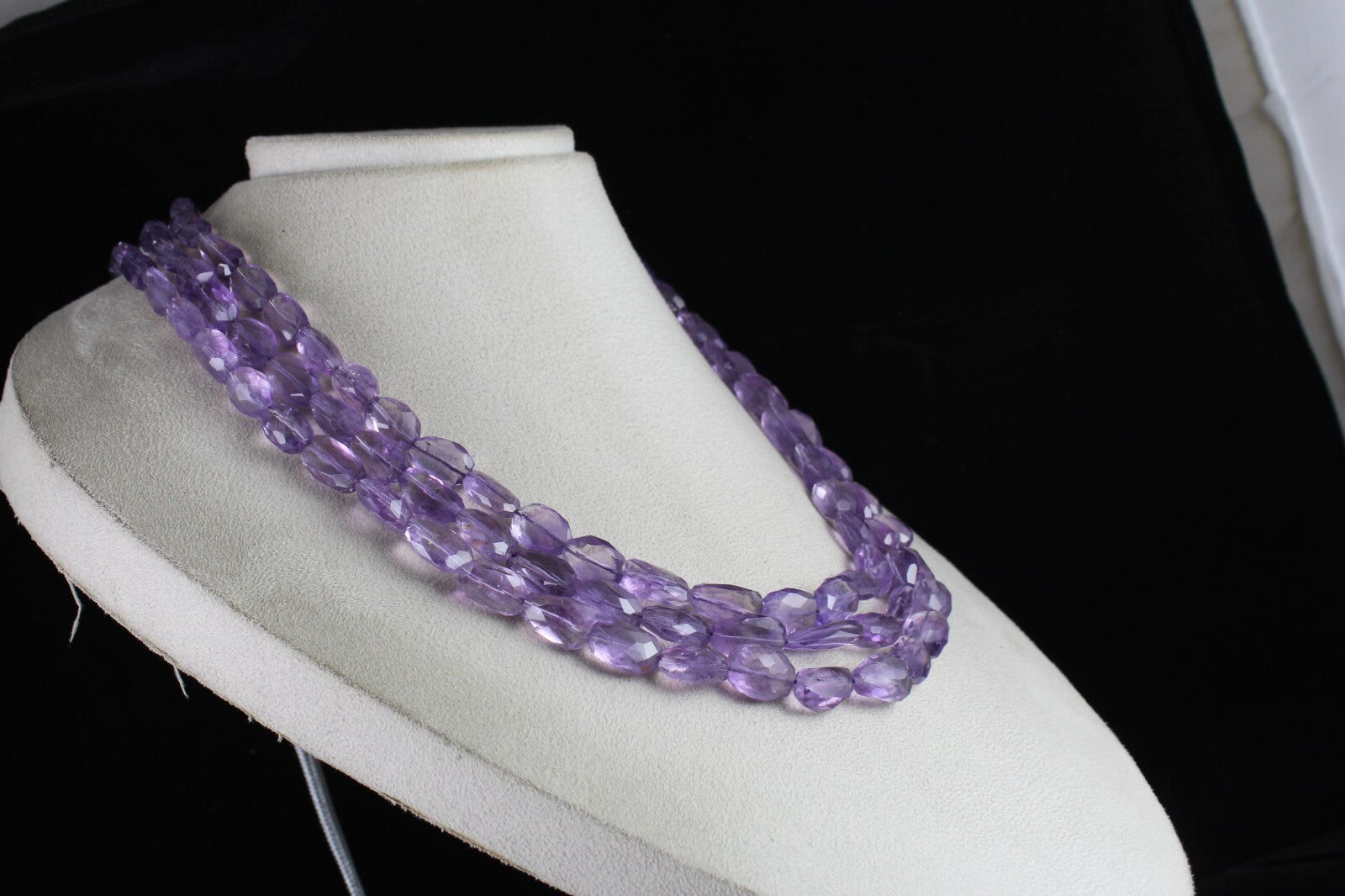 Amethyst Beads Necklace Faceted Tumble 790 Ct Purple Gemstone Fashion 3l