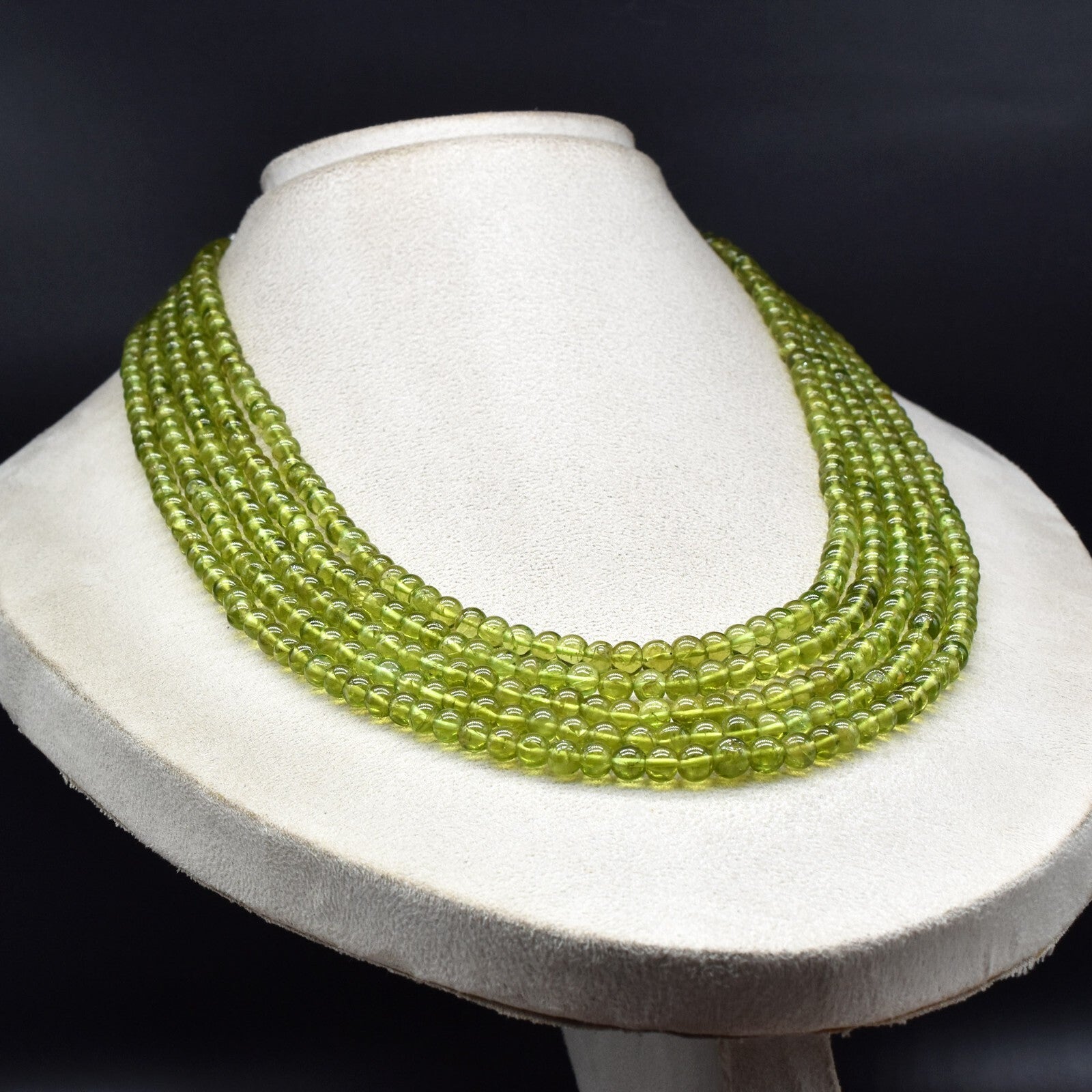 Certified Natural Peridot Beads Round 5 L 800ct Green Gem Cocktail Necklace