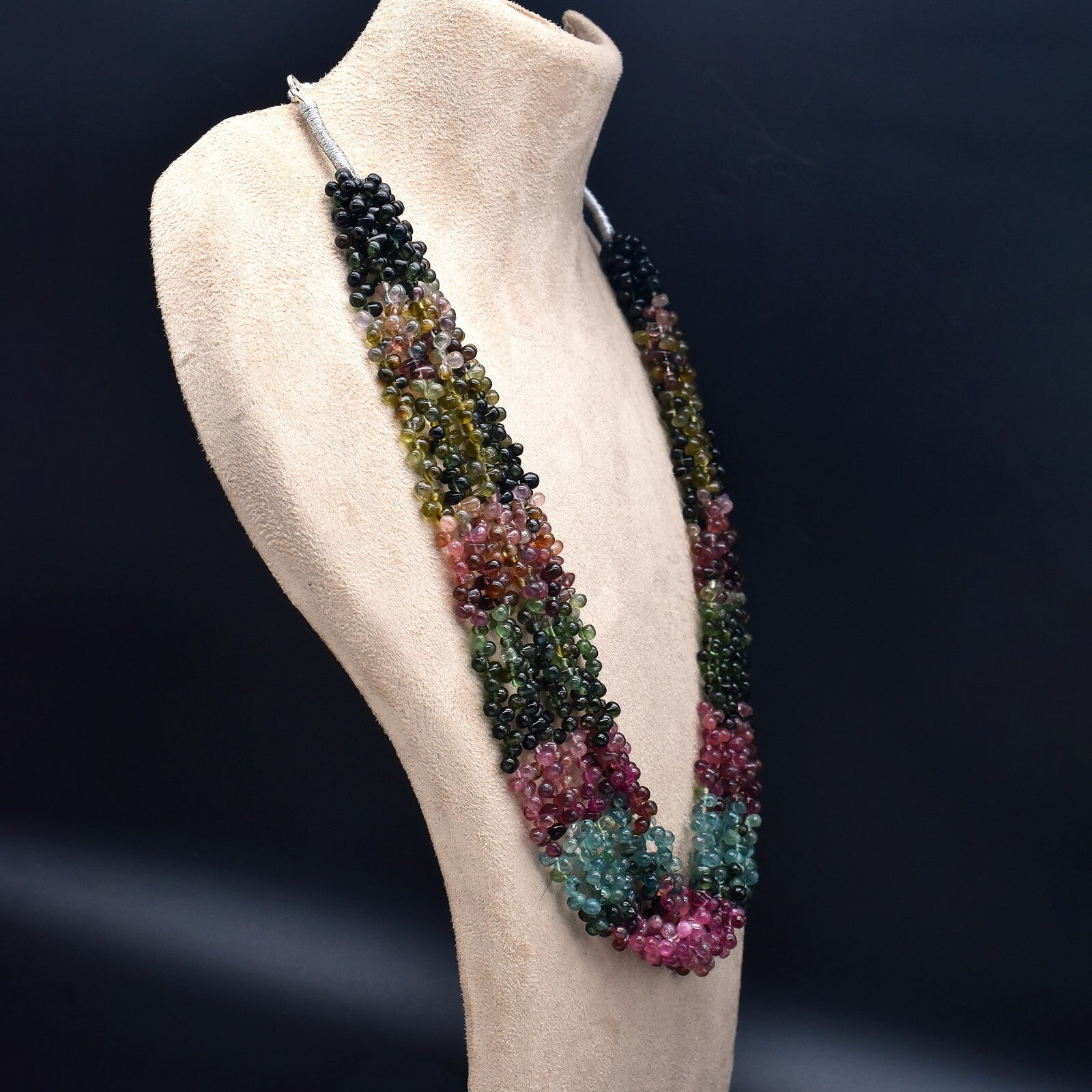 Certified Natural Multi Tourmaline Teardrop 566 Ct Gemstone Necklace For Women