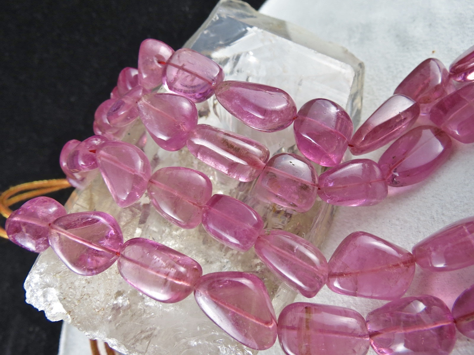 Certified Natural Pink Tourmaline 2 L 908 Ct Beads Tumble Gemstone Necklace