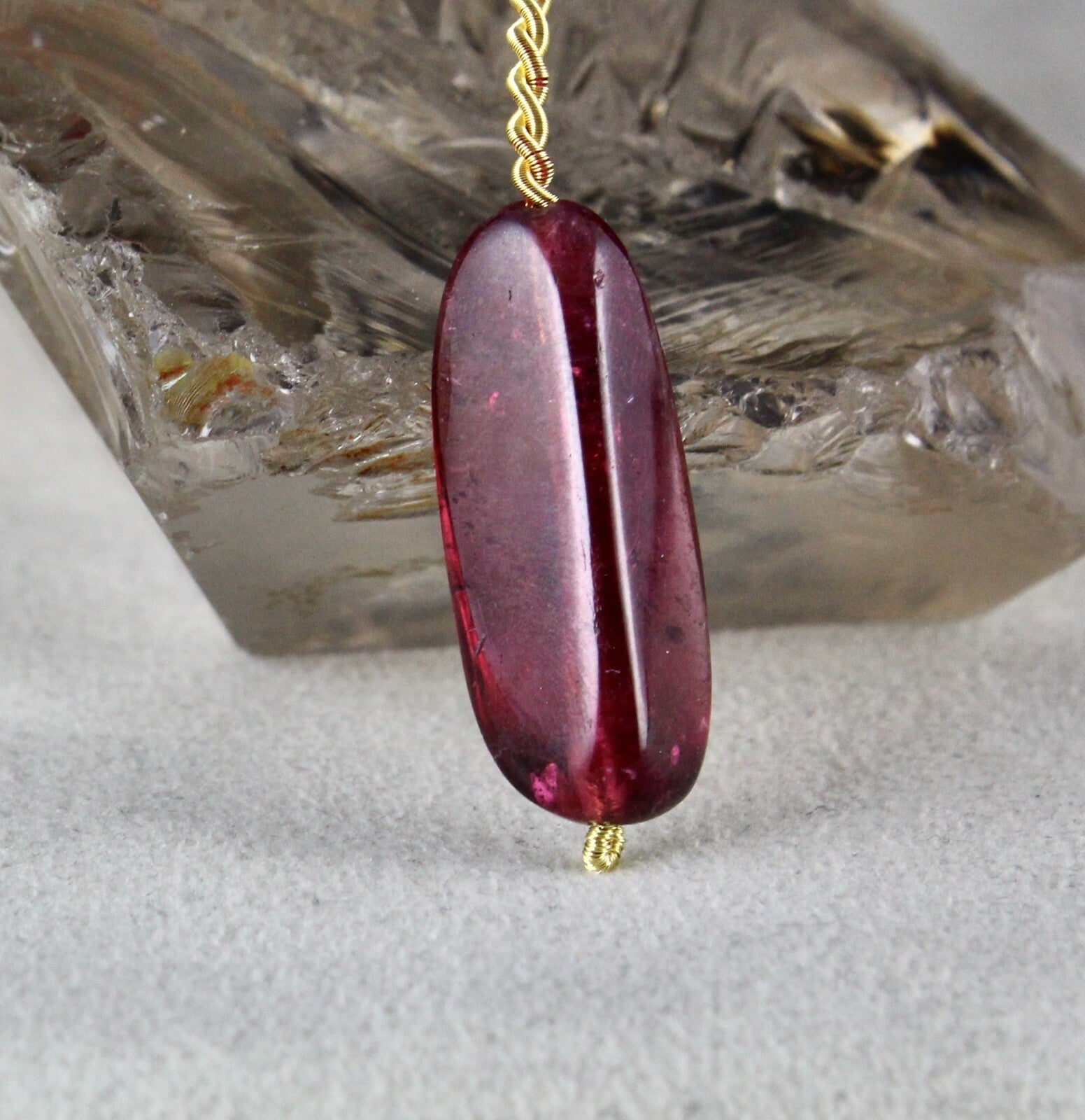 Natural Pink Tourmaline 22.85 Cts Rubellite Bead Hanging Gemstone Pendant Design
