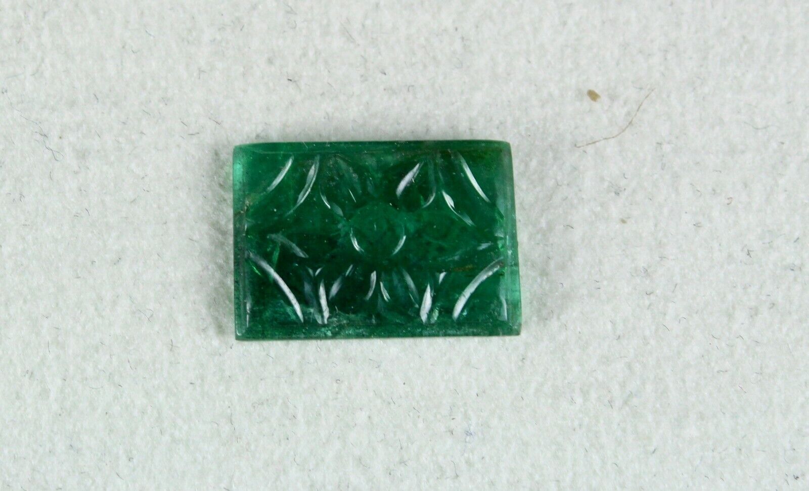 NATURAL ZAMBIA EMERALD RECTANGLE CARVED 3.64 CARATS GEMSTONE FOR RING PENDANT