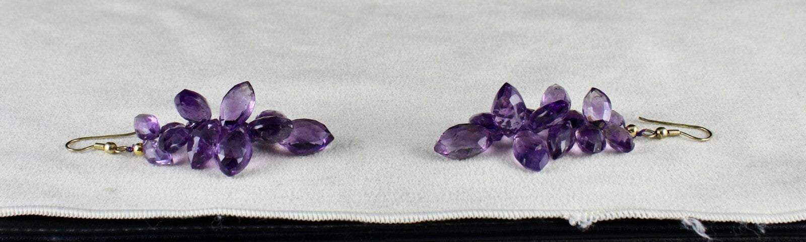 Natural Amethyst 122 Ct Beads Tear Drops Gemstone Fashion Earring