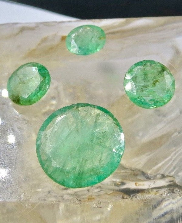 Natural Emerald Round Cut 16.05 Ct Set Earring Ring Pendant Jewelry Design