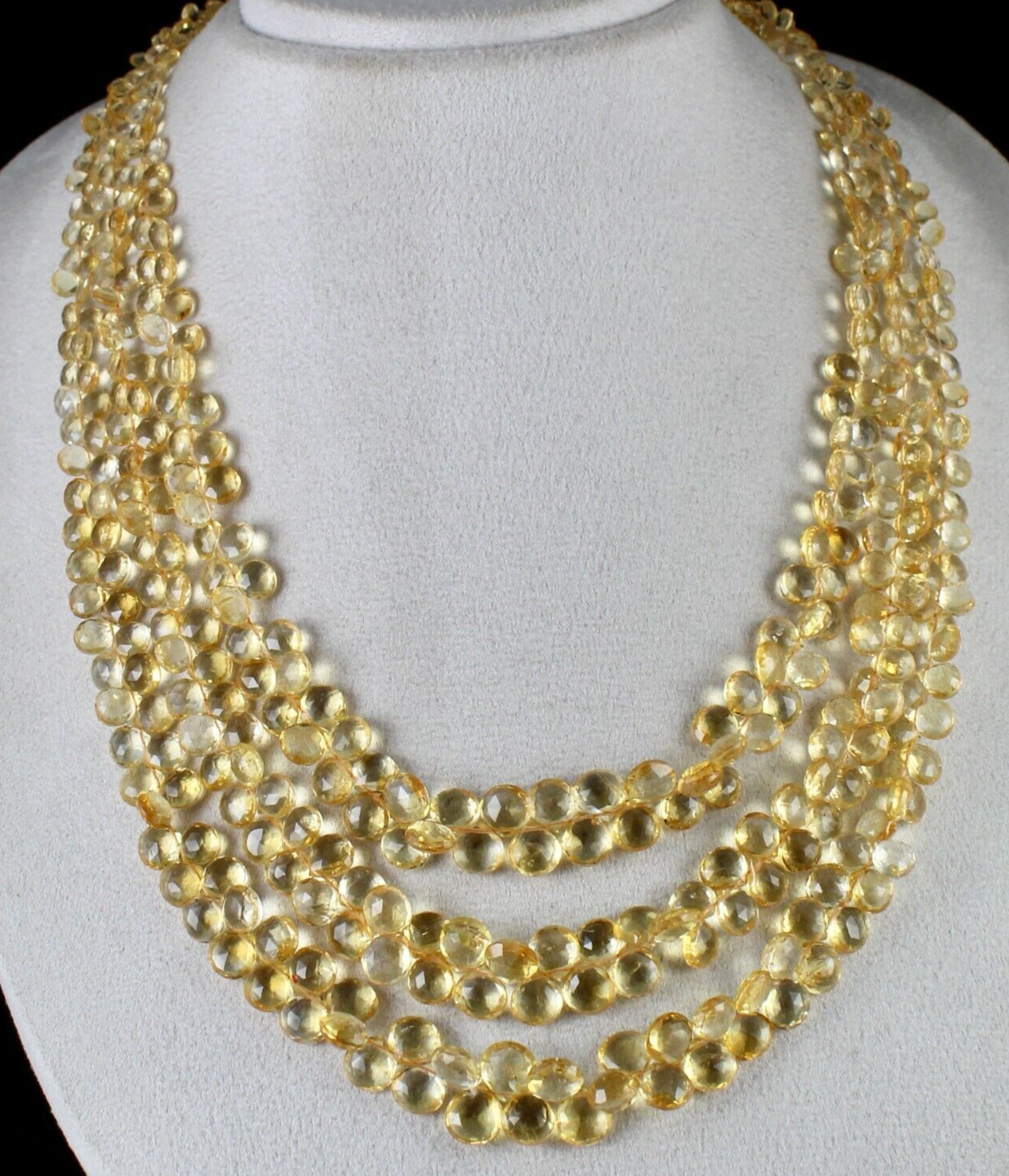 Certified Fine Yellow Citrine 522 Ct Teardrop Beads Fashion Necklace For Women