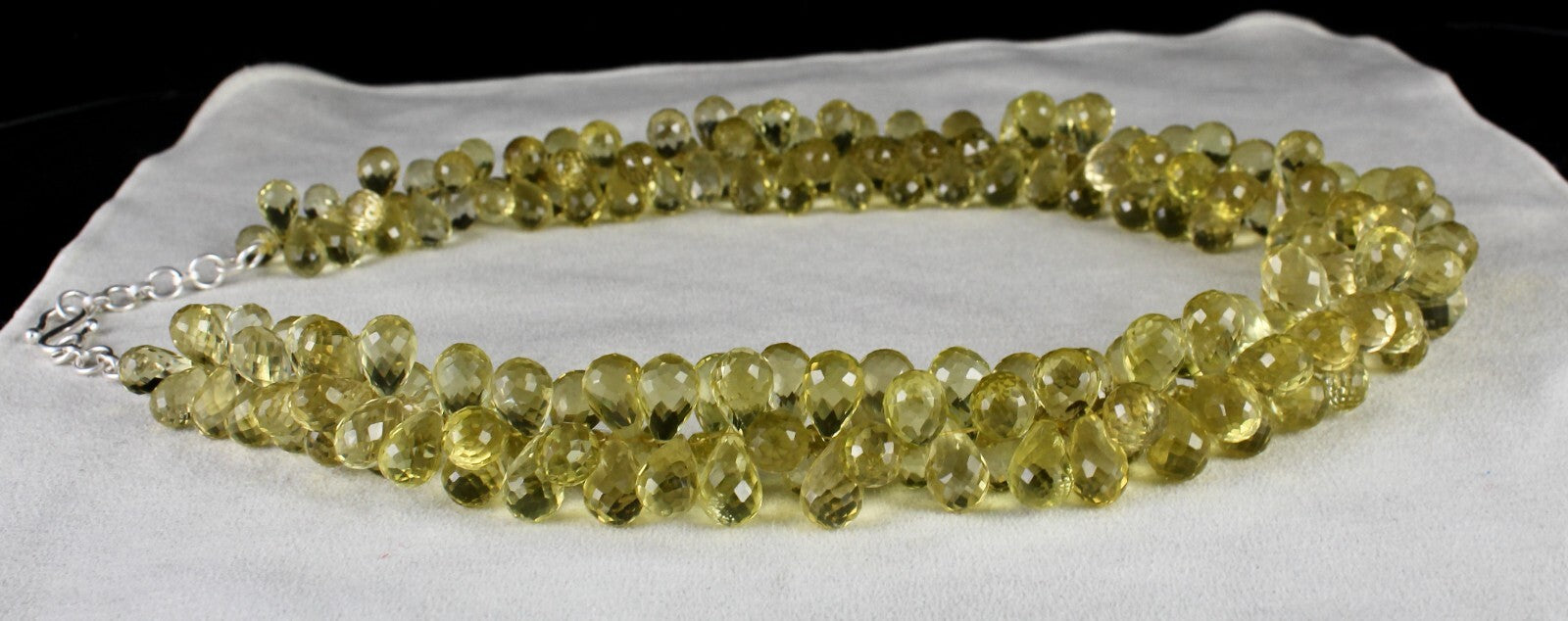 Certified Natural Lemon Quartz Teardrop Necklace 1193 Ct Yellow Gemstone Beads