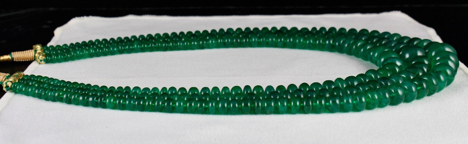 Certified Natural Emerald Round Beads Necklace 1073 Ct Certified Stones