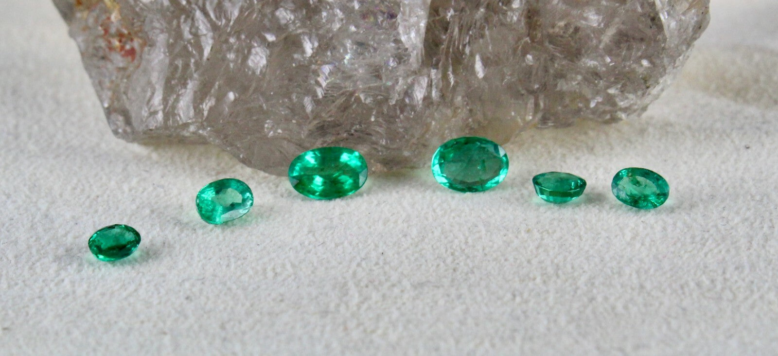 Natural Zambia Emerald 6 Pcs 3.08 Cts Oval Cut Loose Gemstone Certified Earrings