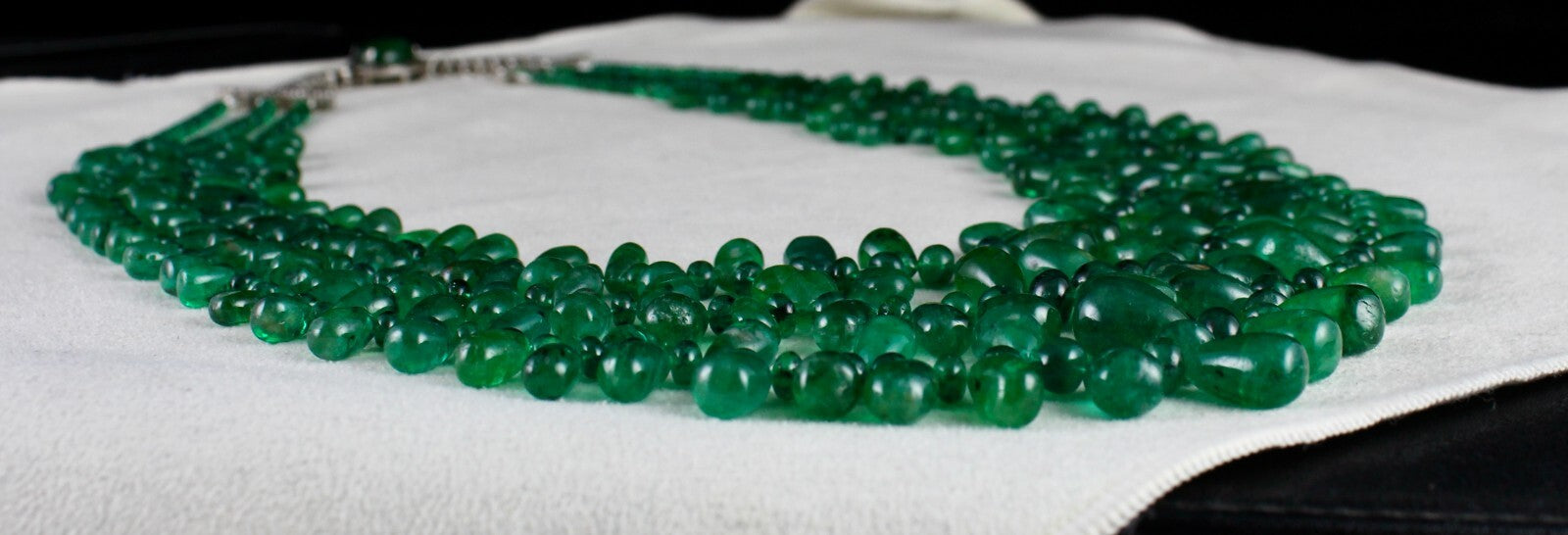 Certified Natural Emerald Diamond 552ct Teardrop Bead Necklace