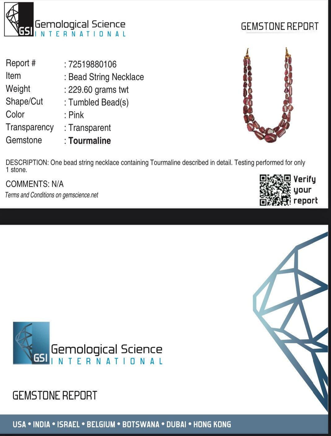 Certified Rubellite Pink Tourmaline 1027 Ct Bead Stone Necklace For Women