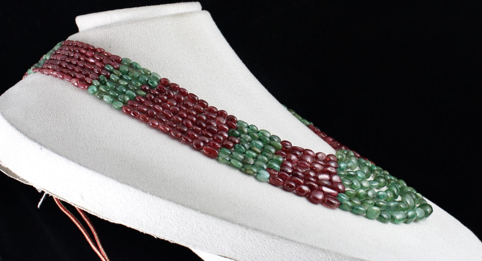 Certified Vintage Natural Spinel 724 Ct Emerald Beads Cabochon Necklace