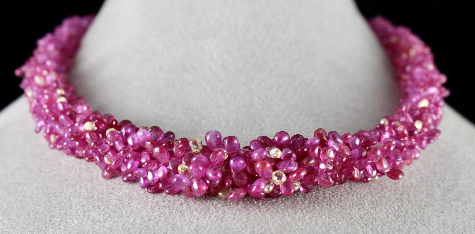 Certified Rare Natural Burmese Ruby 498ct Natural Diamond 18k Gold Necklace