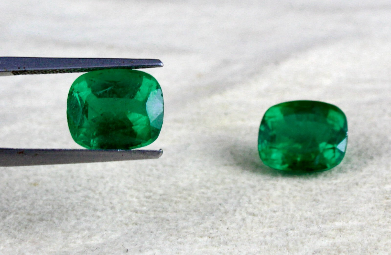 Certified Natural Zambia Emerald 10.55 Ct Cushion Pair Loose Gemstone Earring