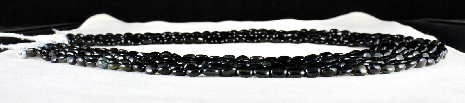 Elegant Natural Black Tourmaline Long Beads 8 L 898 Ct Gemstone Fashion Necklace