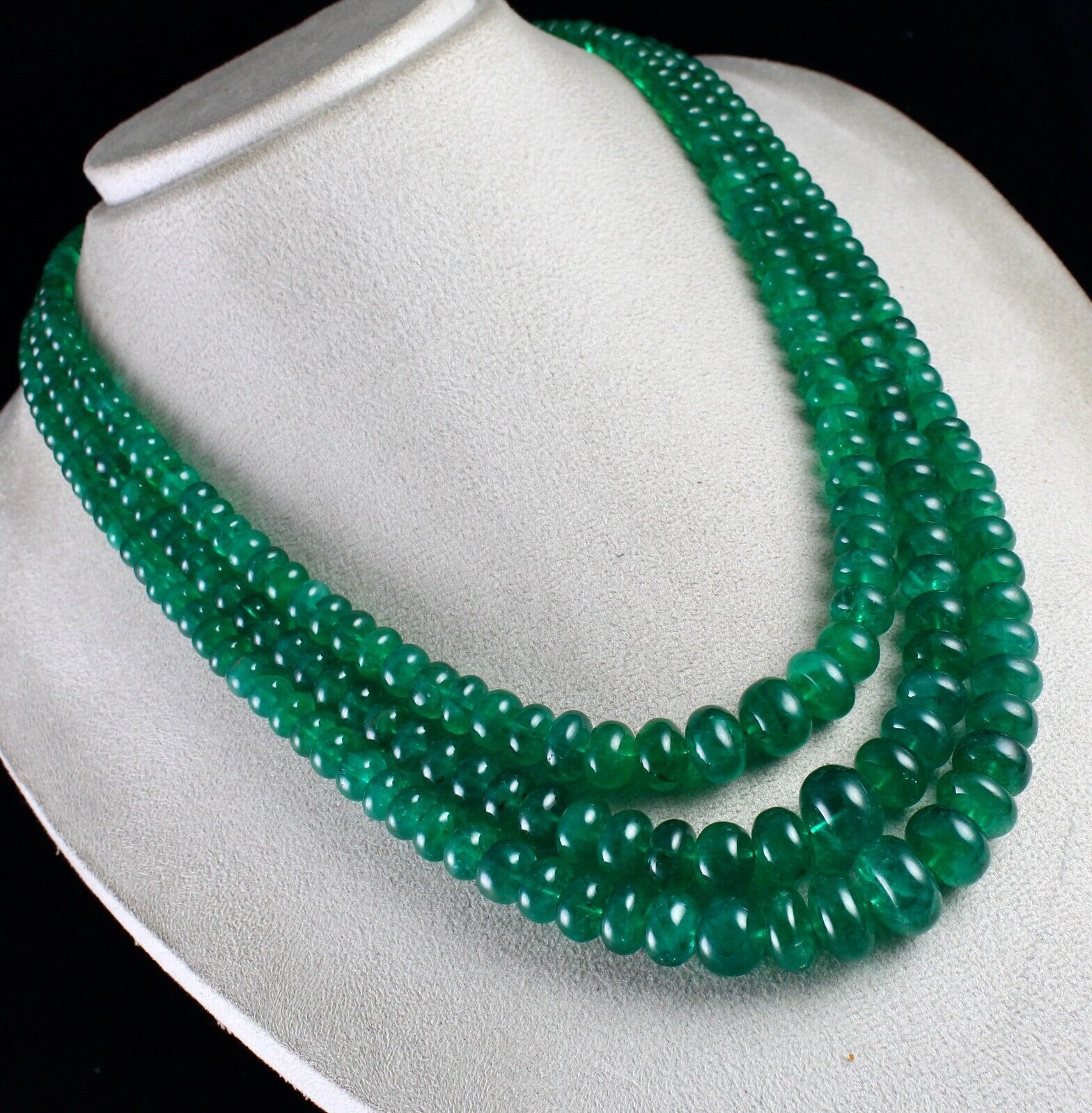 Emerald Necklace Beads Natural Gemstone 17mm Round 1047 Ct Certified Stones