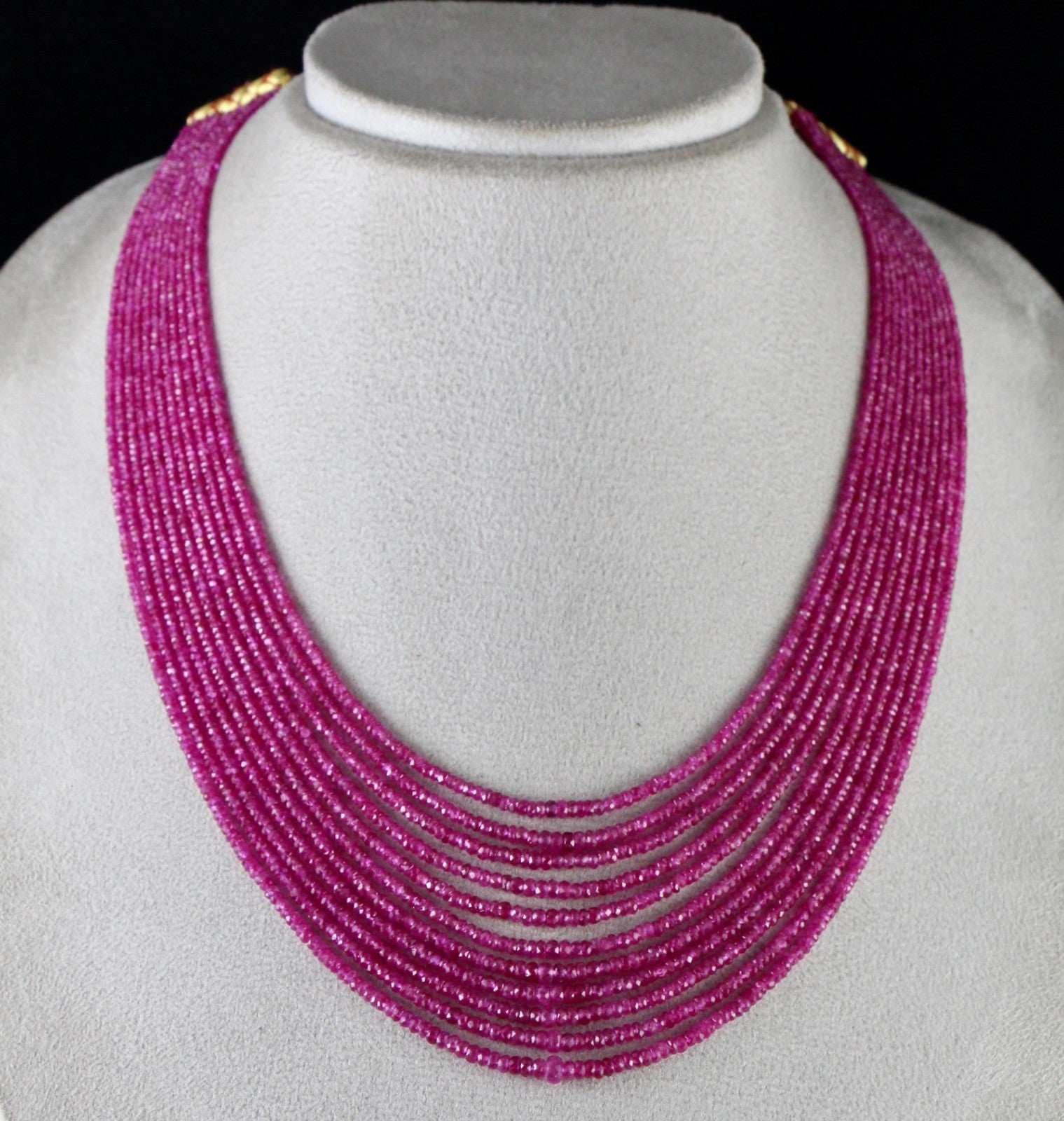 Certified Natural Heated Burma Ruby Necklace 295 Ct Beaded Gemstone 11 L Strand