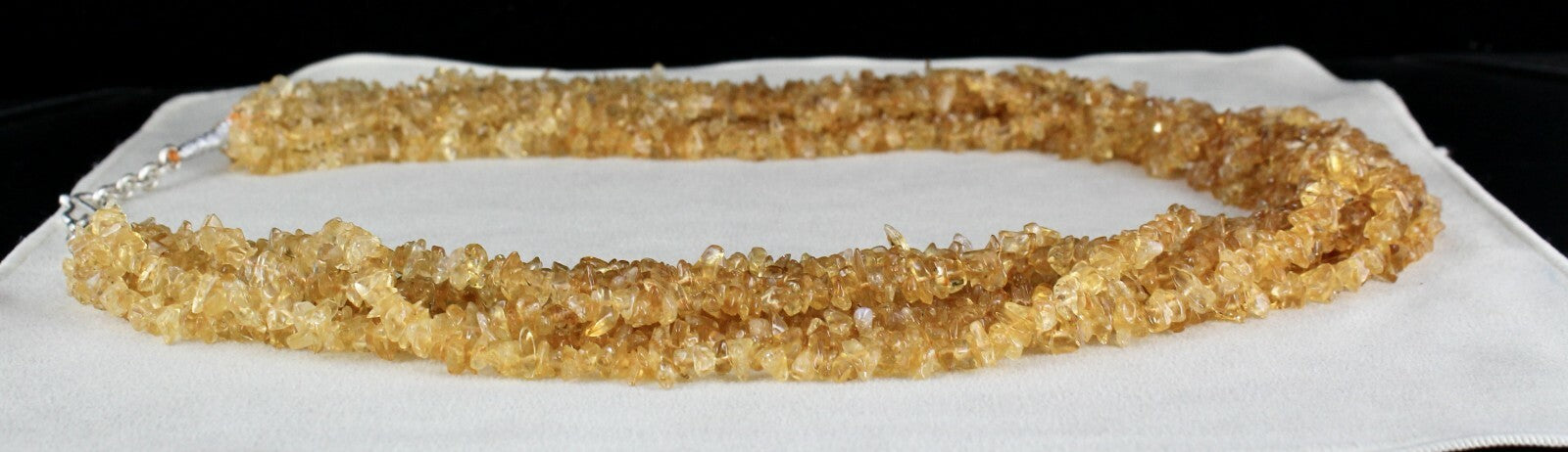 Natural Yellow Citrine 1325 Ct Uncut Beads Sterling Silver Gemstone Necklace