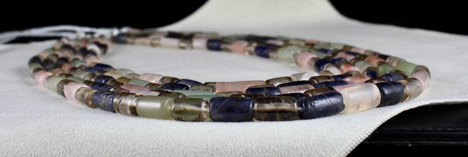 Multi Natural Semi Precious Tube Beads Gemstone Necklace 5 L 1189 Ct