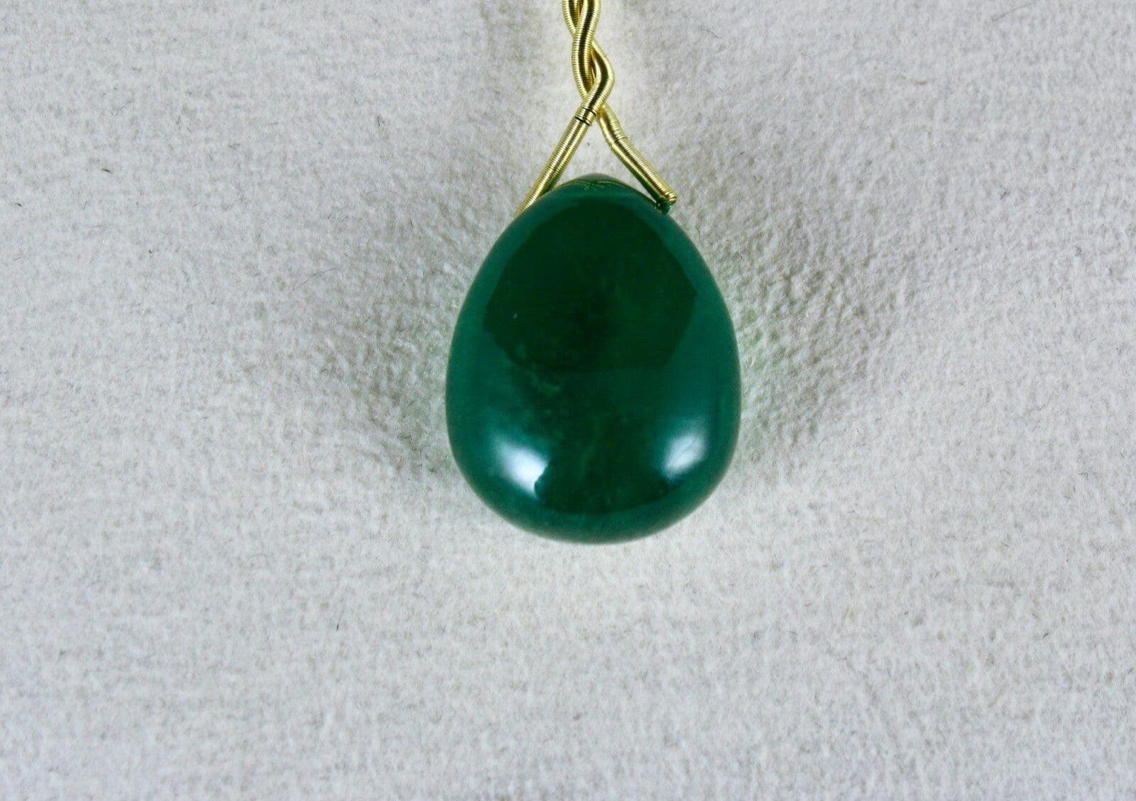 Certified Natural Zambia Emerald 23.80 Ct Teardrop Gemstone Pendant For Women