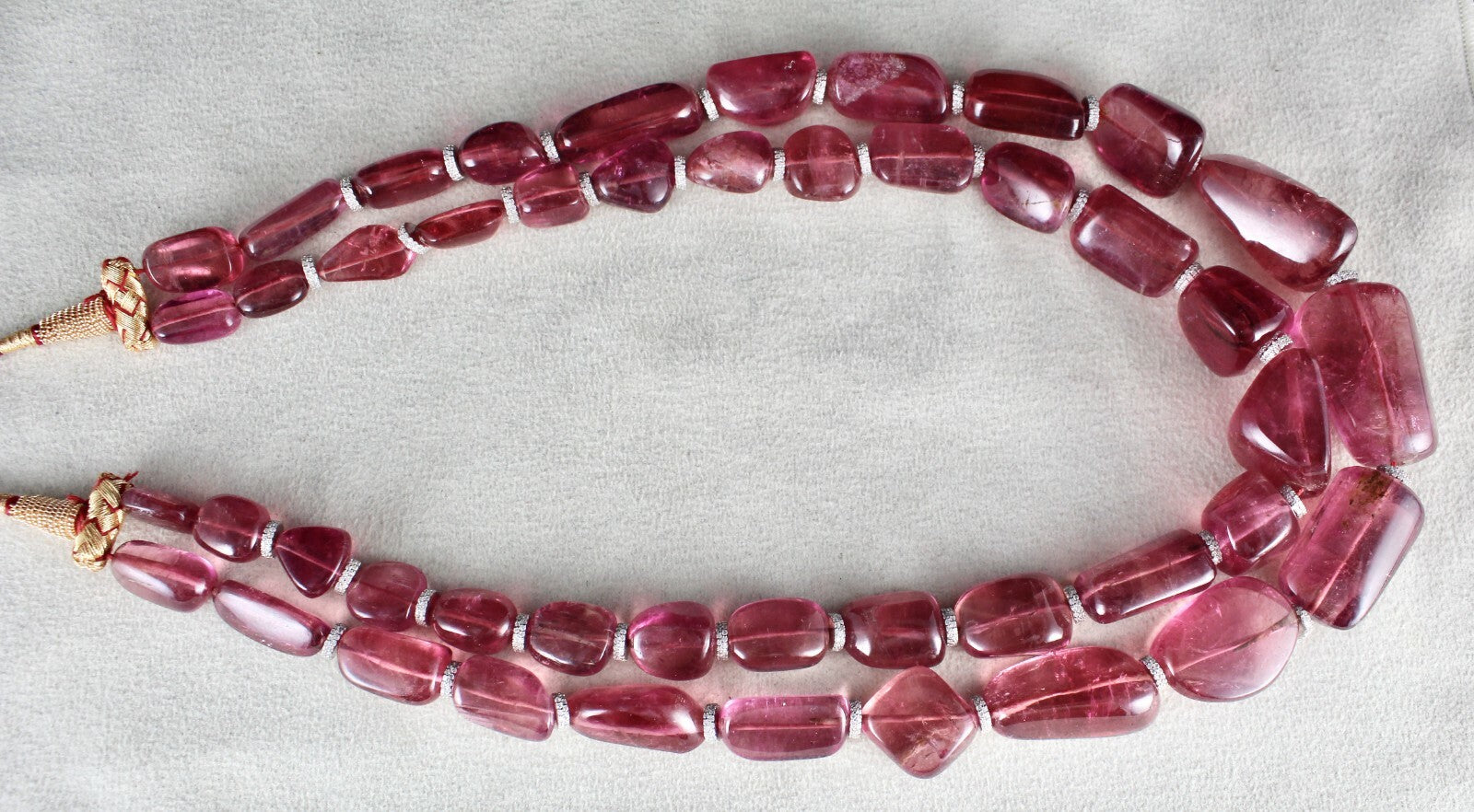 Certified Rubellite Pink Tourmaline 1027 Ct Bead Stone Necklace For Women