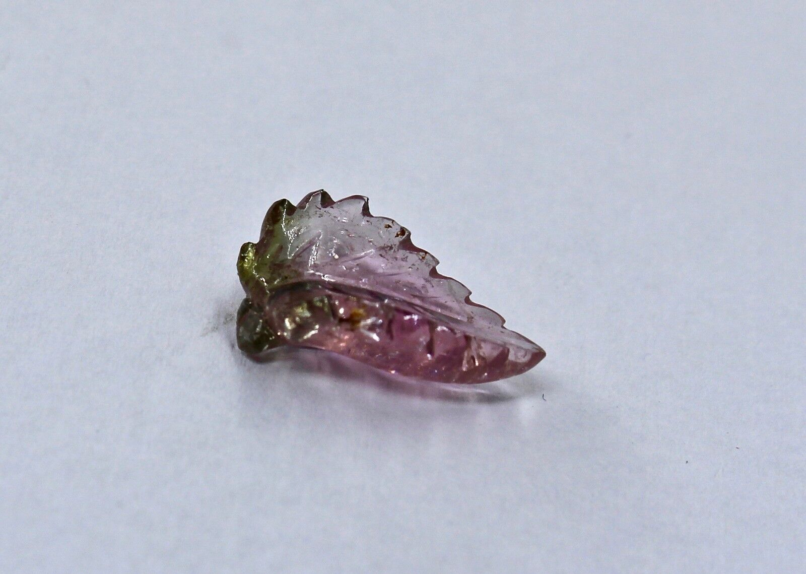 Natural Multi Tourmaline Carved Leaf 8.06 Ct Gemstone For Ring & Pendant