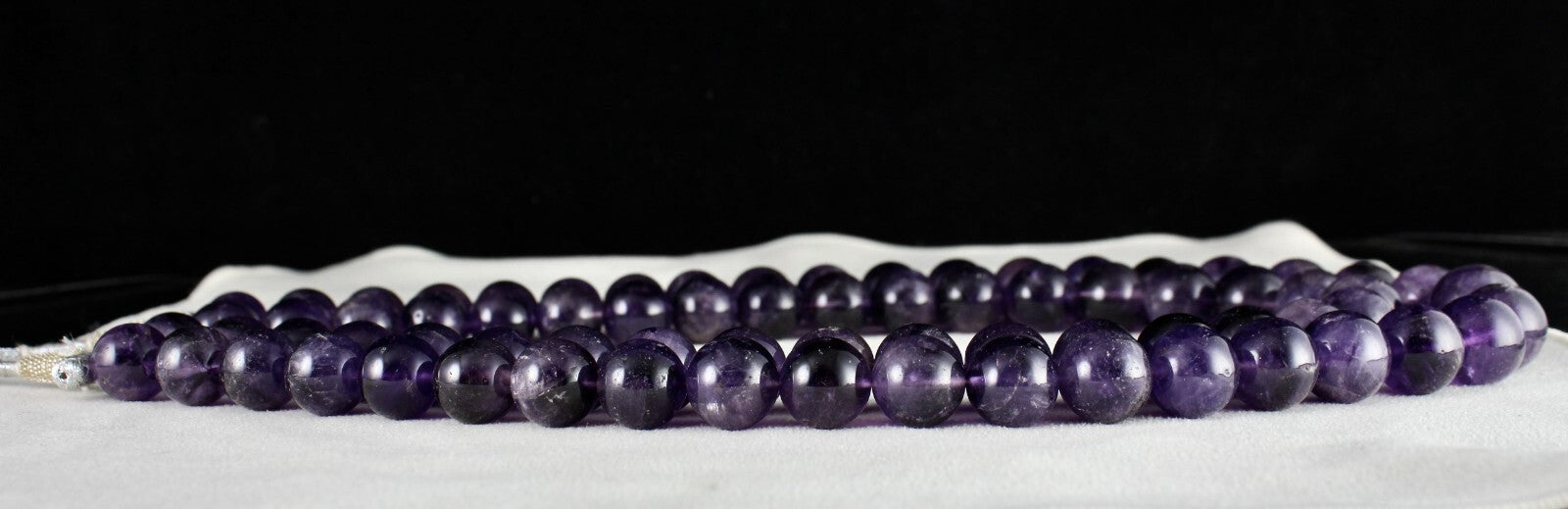 Big Natural Amethyst Beads Necklace Round 17mm 1524 Ct Purple Gemstone Finest 2l