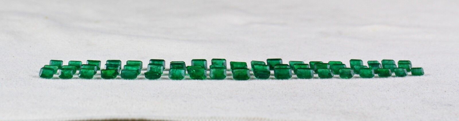 Natural Zambian Emerald Octagon Cut 57 Pc 31.36 Ct GemStone Designing Bracelet