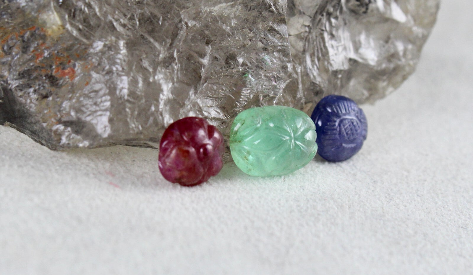 Certified Natural Emerald Ruby Sapphire 10.86 Ct 3 Stone Ring Sterling Silver