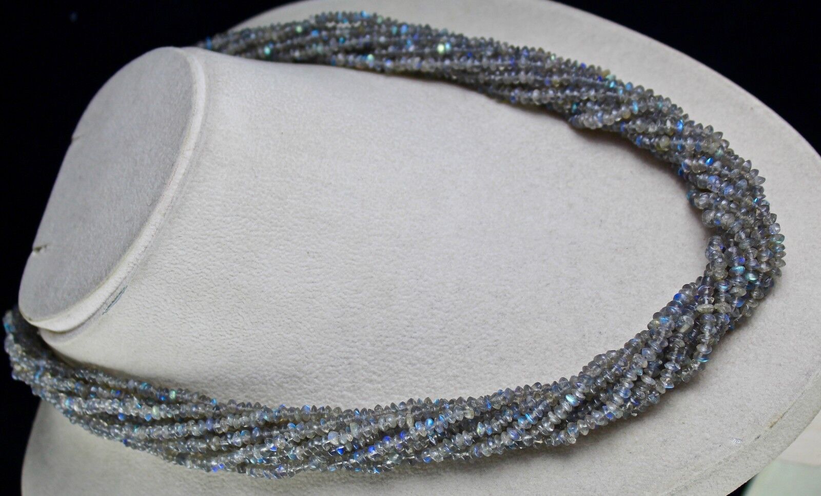 Natural Labradorite Beads Round 10 L 540 Ct Gemstone Silver Fashion Necklace