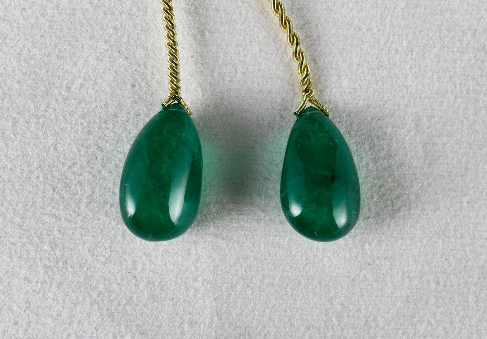 Certified Natural Emerald Tear Drop 49.23 Ct Loose Gemstone Pair Design Earrings