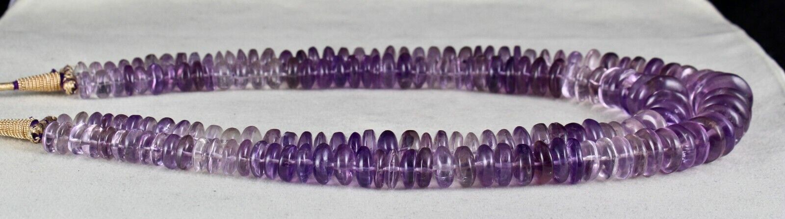 Natural Purple Shaded Amethyst Beads Round 2 L 1127 Ct Gemstone Unique Necklace