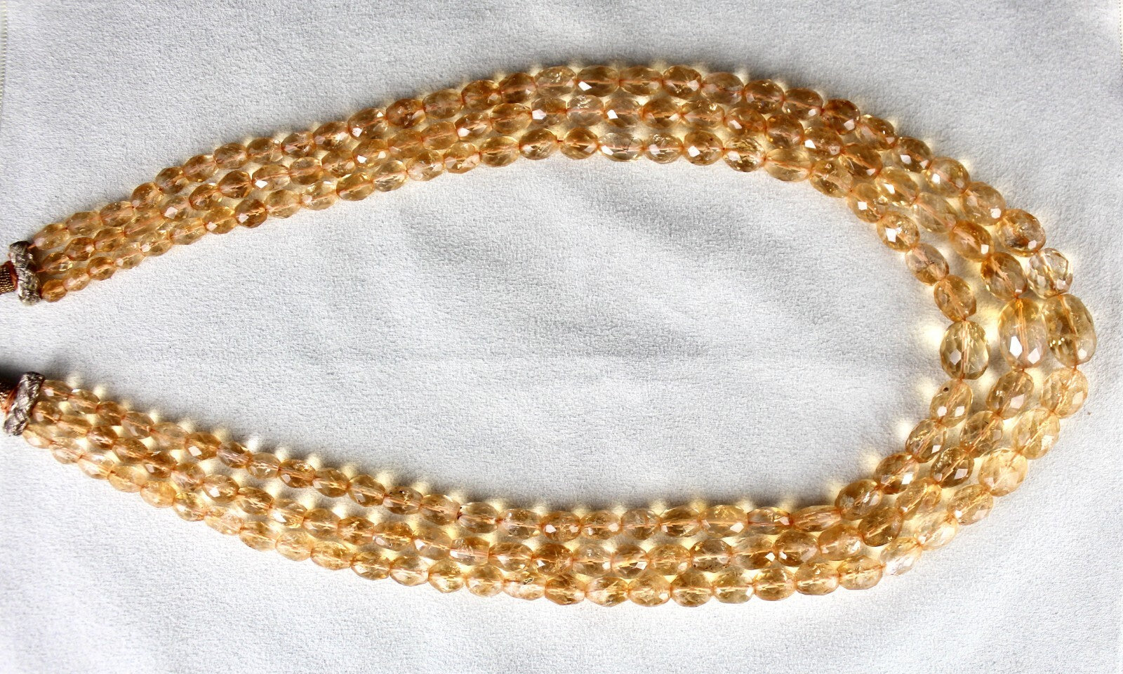 Certified Natural Citrine 831 Ct Faceted Oval Beads Yellow Fashion Necklace