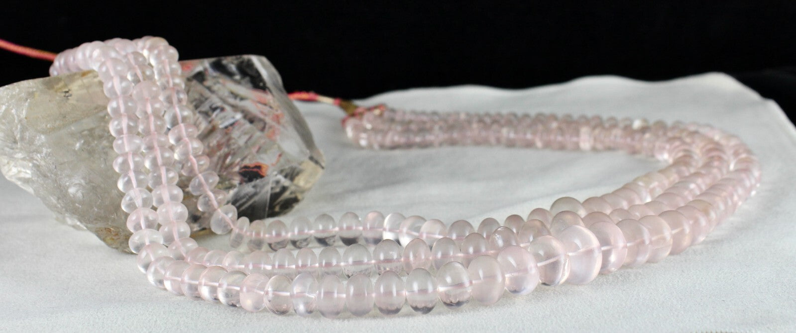 Certified Natural Rose Quartz Beads Round 1050 Ct Big Gemstone Pink Necklace