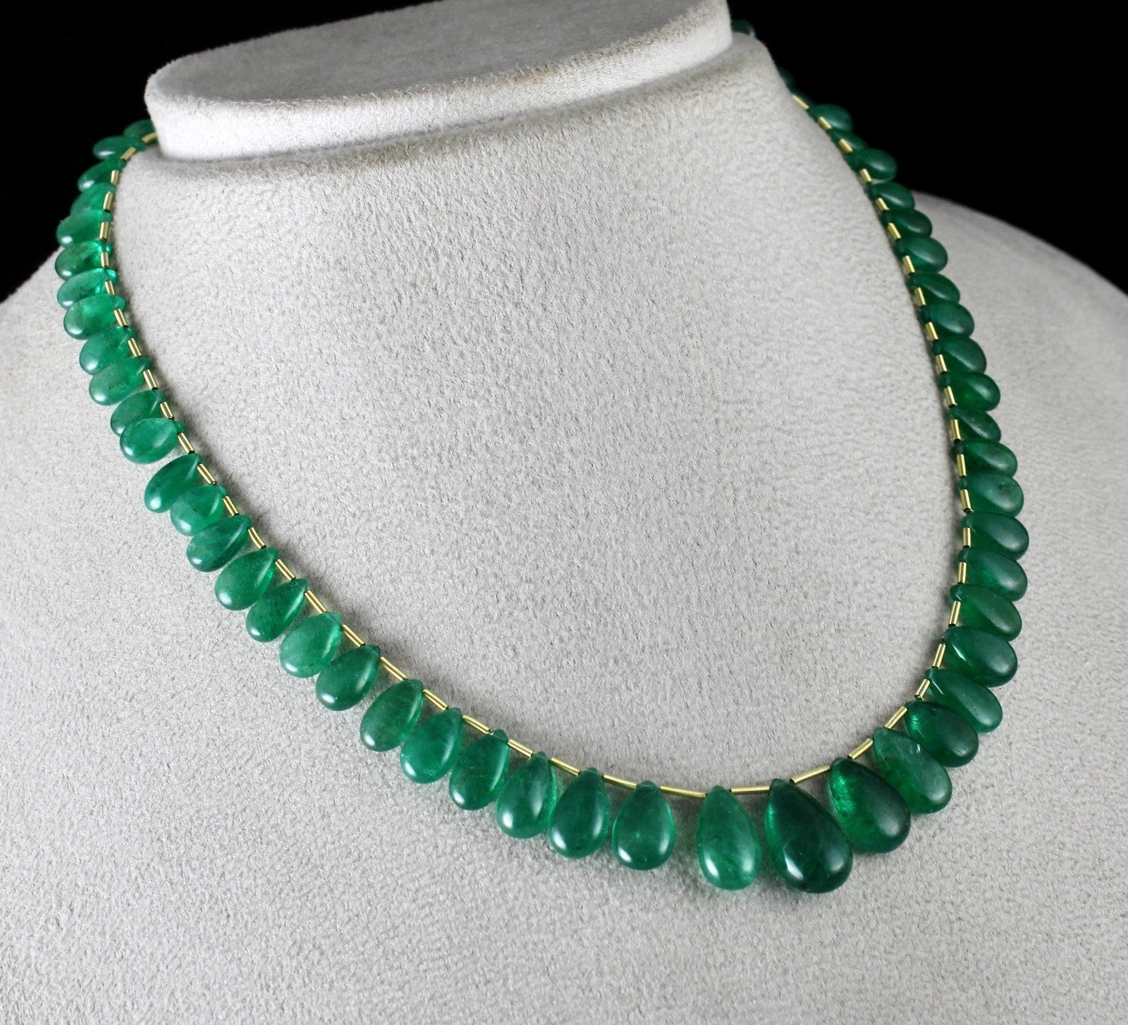 Certified Natural Emerald Teardrop Necklace 103.87 Ct Hanging Gemstone Designing