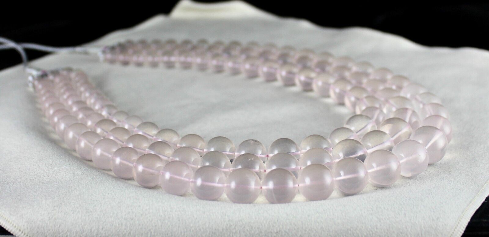 Natural Rose Quartz Beads Round 3 L 1902 Ct Big Gemstone Fashion Pink Necklace