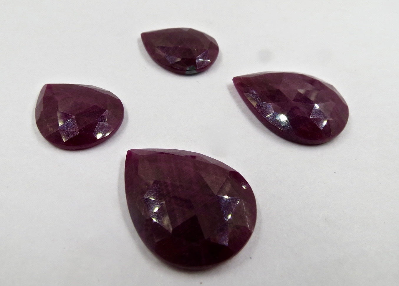 Natural Unheat Ruby 143 Ct Faceted Pear Cabochon Gem Earring Design
