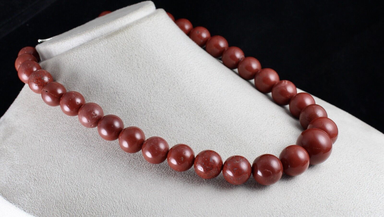 NATURAL RED JASPER BEADS ROUND GEMSTONE 1 L 928 CARATS LADIES FASHION NECKLACE