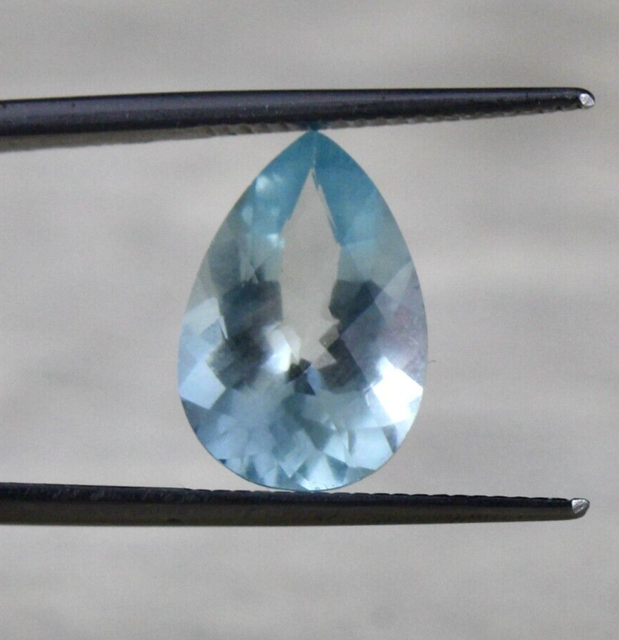 Natural Blue Aquamarine Pear Cut 4.51ct Gemstone For Ring Pendant
