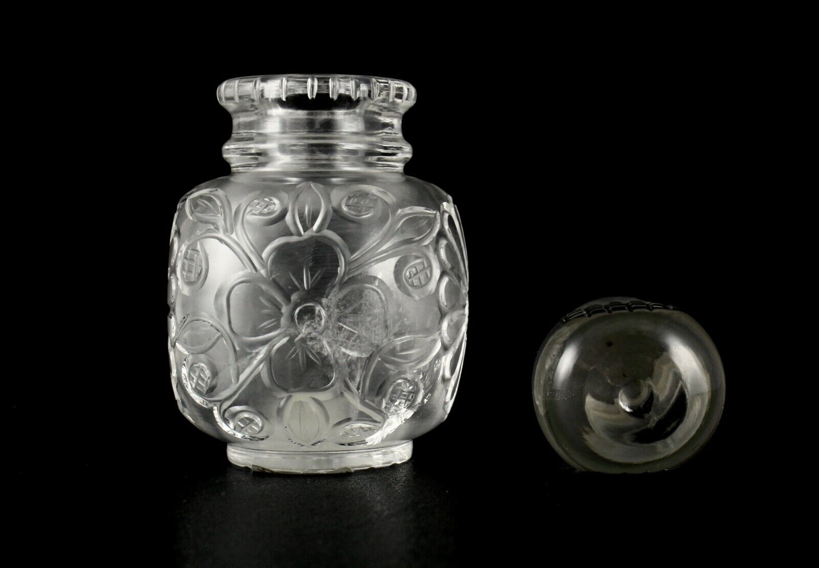 HANDCRAFTED NATURAL ROCK CRYSTAL QUARTZ 1475 CTS CARVED PERFUME BOTTLE FOR DECOR