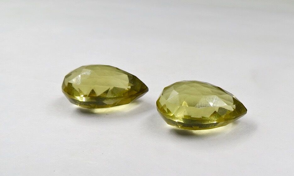 Lemon Quartz Teardrop 2 Pc 31 Ct Loose Semi Precious Gemstone Earring Designing