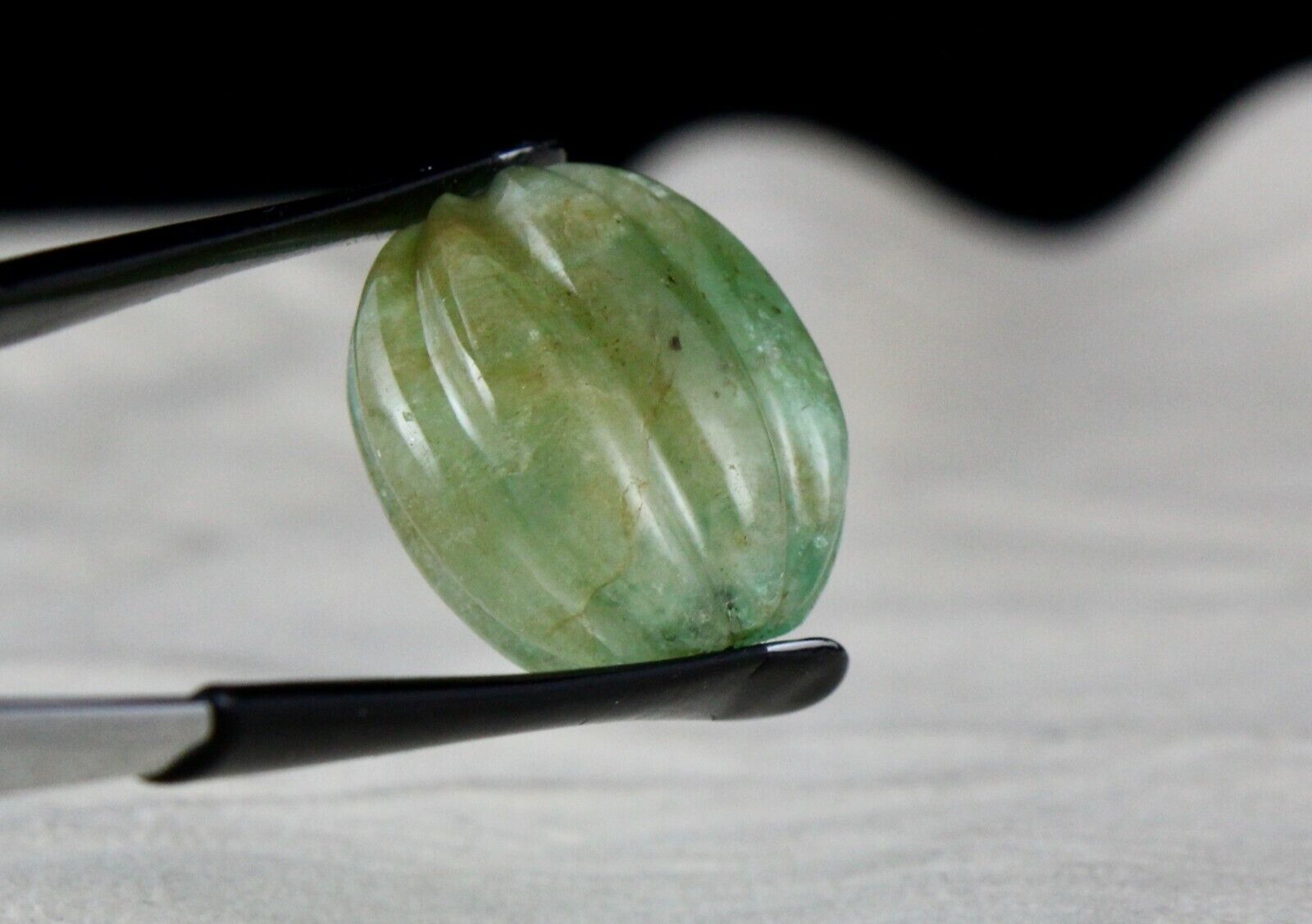 Natural Emerald Carved Melon Bead Hanging 51.63 Cts Gemstone Designing Pendant