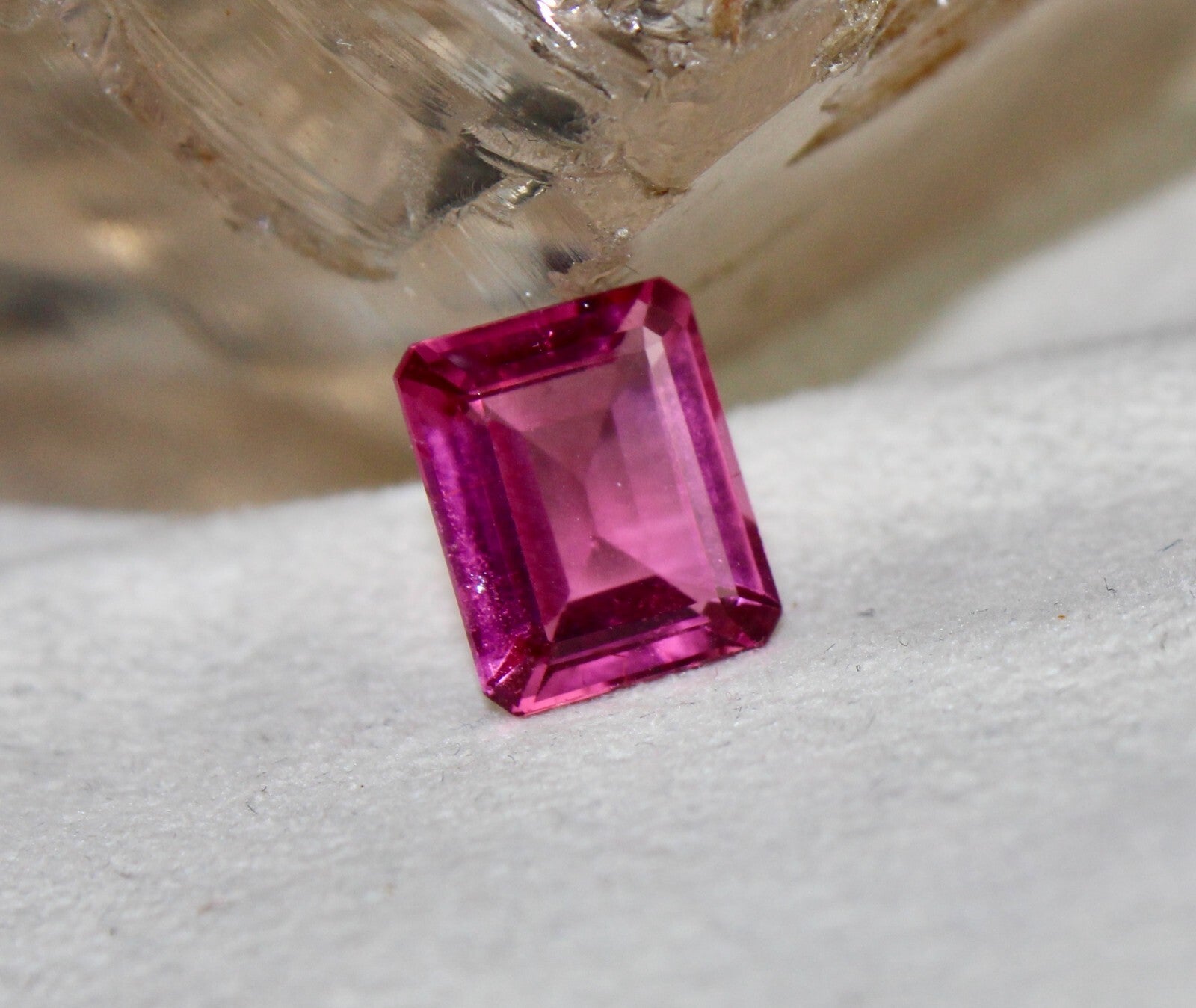 Certified Natural Rubellite Pink Tourmaline 5.6 Ct Octagon Ring Pendant