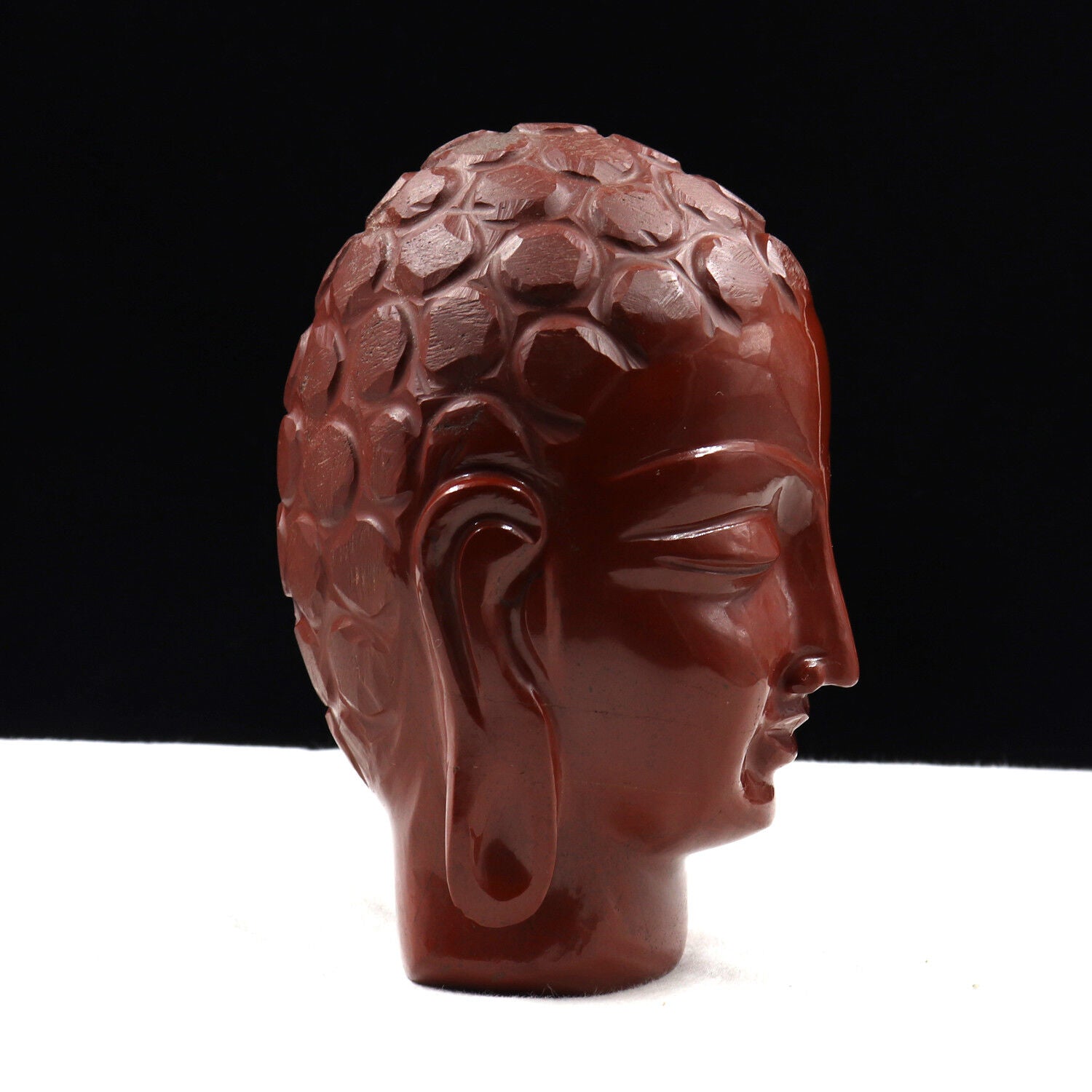 NATURAL RED JASPER BUDDHA HEAD 5325 CARATS GEMSTONE STATUE FOR HOME DECOR