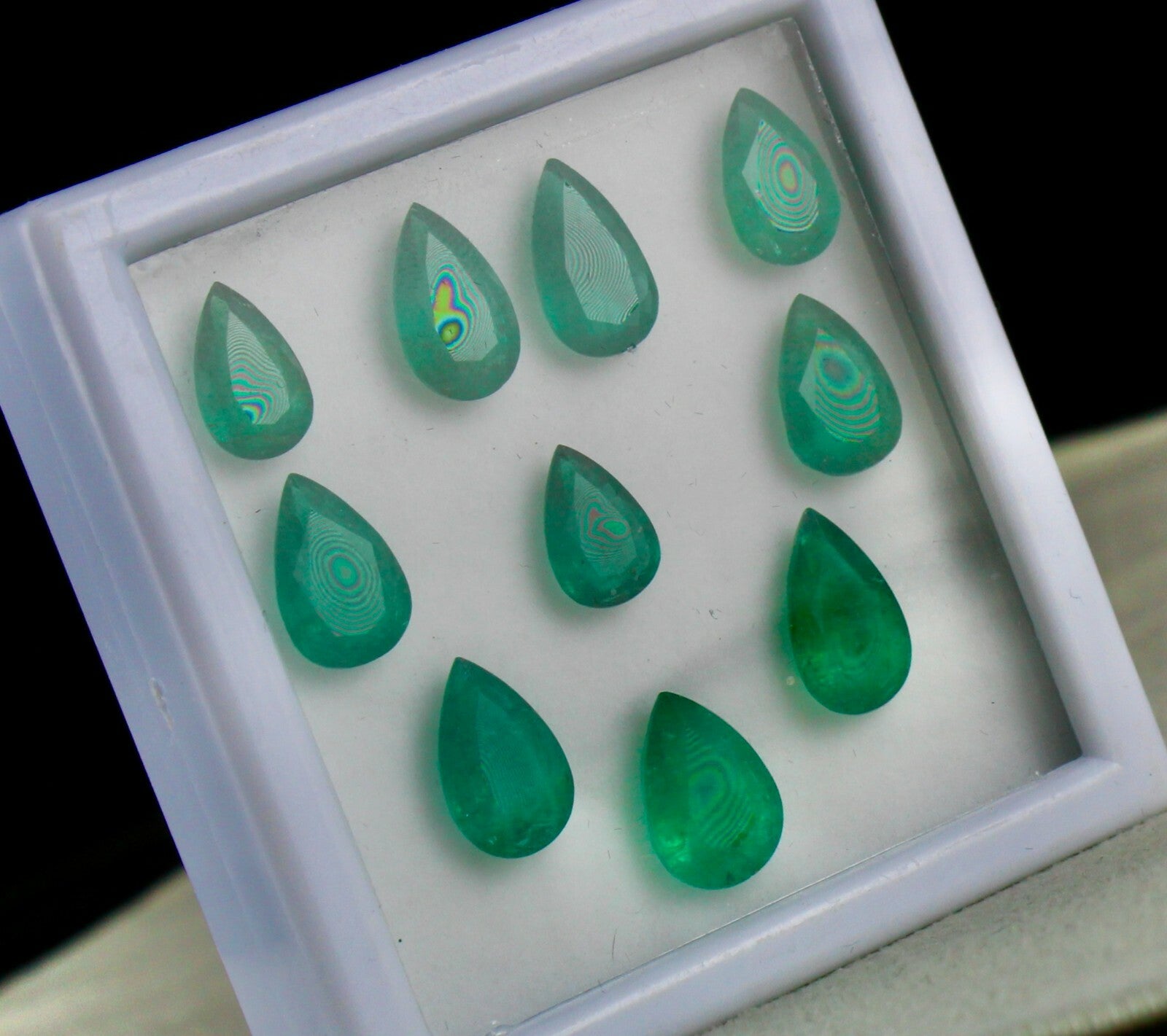 Certified Natural Zambia Emerald Pear Cut 10 Pcs 27.31 Ct Gemstone Set