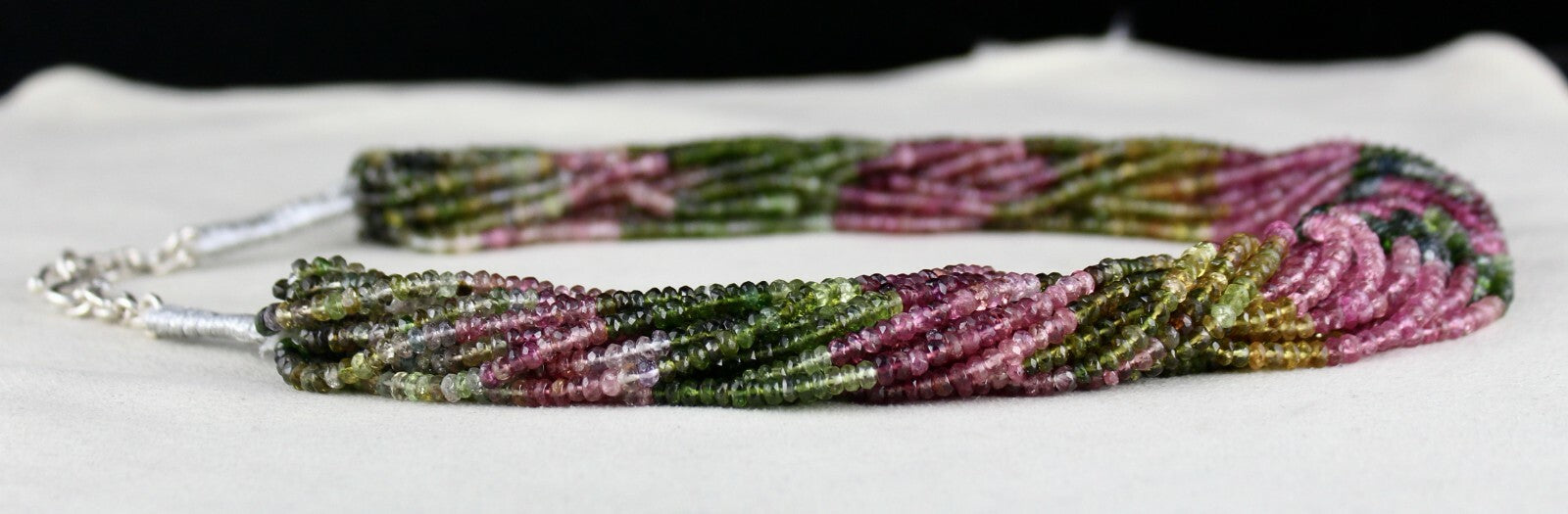 Certified Natural Multi Tourmaline 802ct Faceted Round Gemstone Necklace