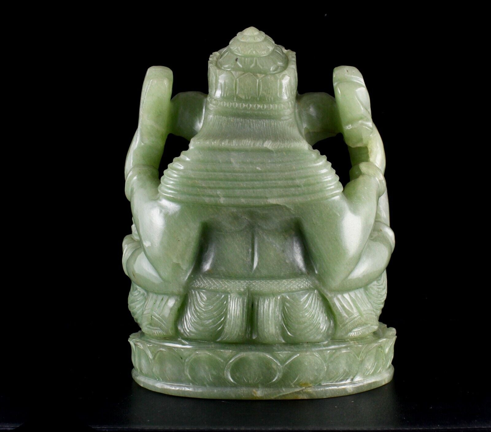 Lord Ganesha Statue 8" 22700 Cts Natural Indian Green Jade Gemstone Home Decor 