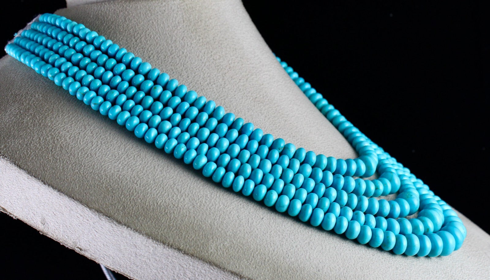 Certified Natural Turquoise 837 Ct Round Blue Gemstone Important Necklace